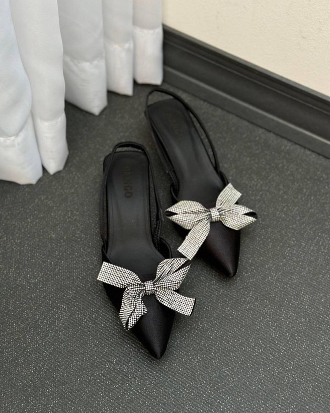 کفش پاپیونی مجلسی مشکی